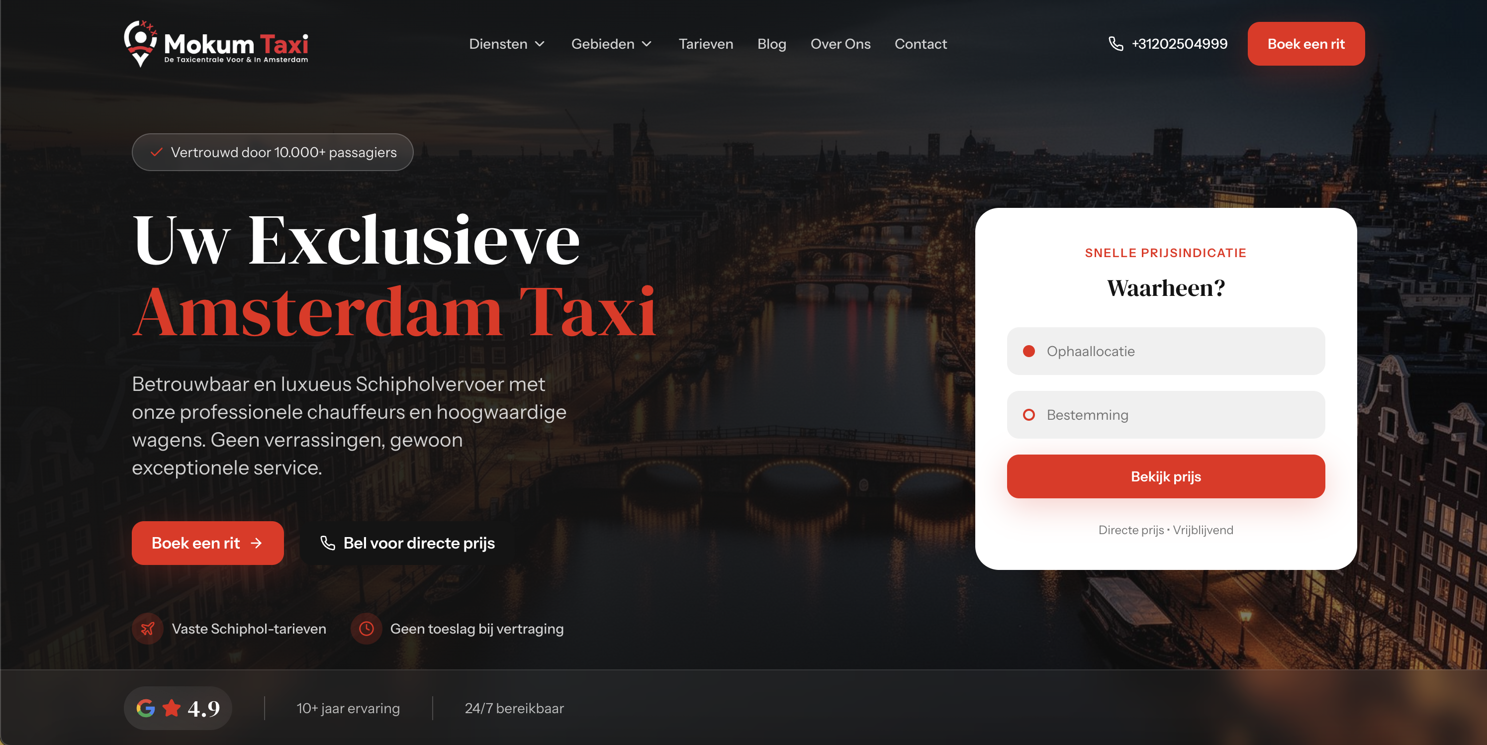 Mokum Taxi website preview